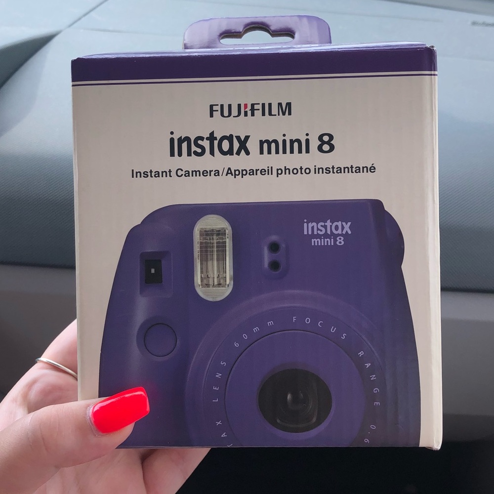 Brand new purple Instax mini 8 Fuji film poloroid